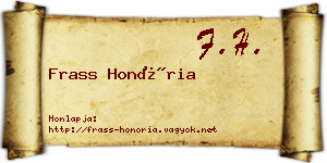 Frass Honória névjegykártya